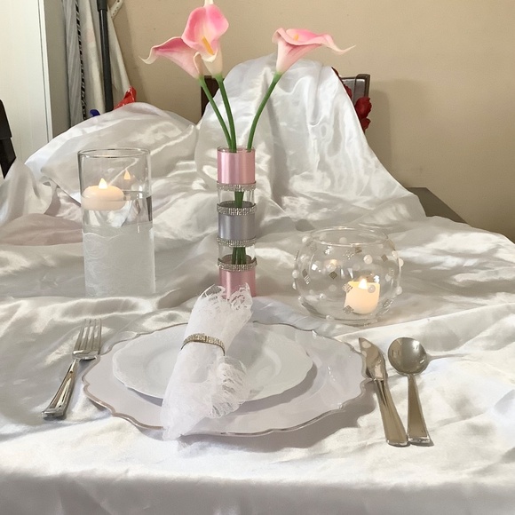 Calla lily bud vase embellished with ribbon and rhinestones…custom made - Picture 4 of 8